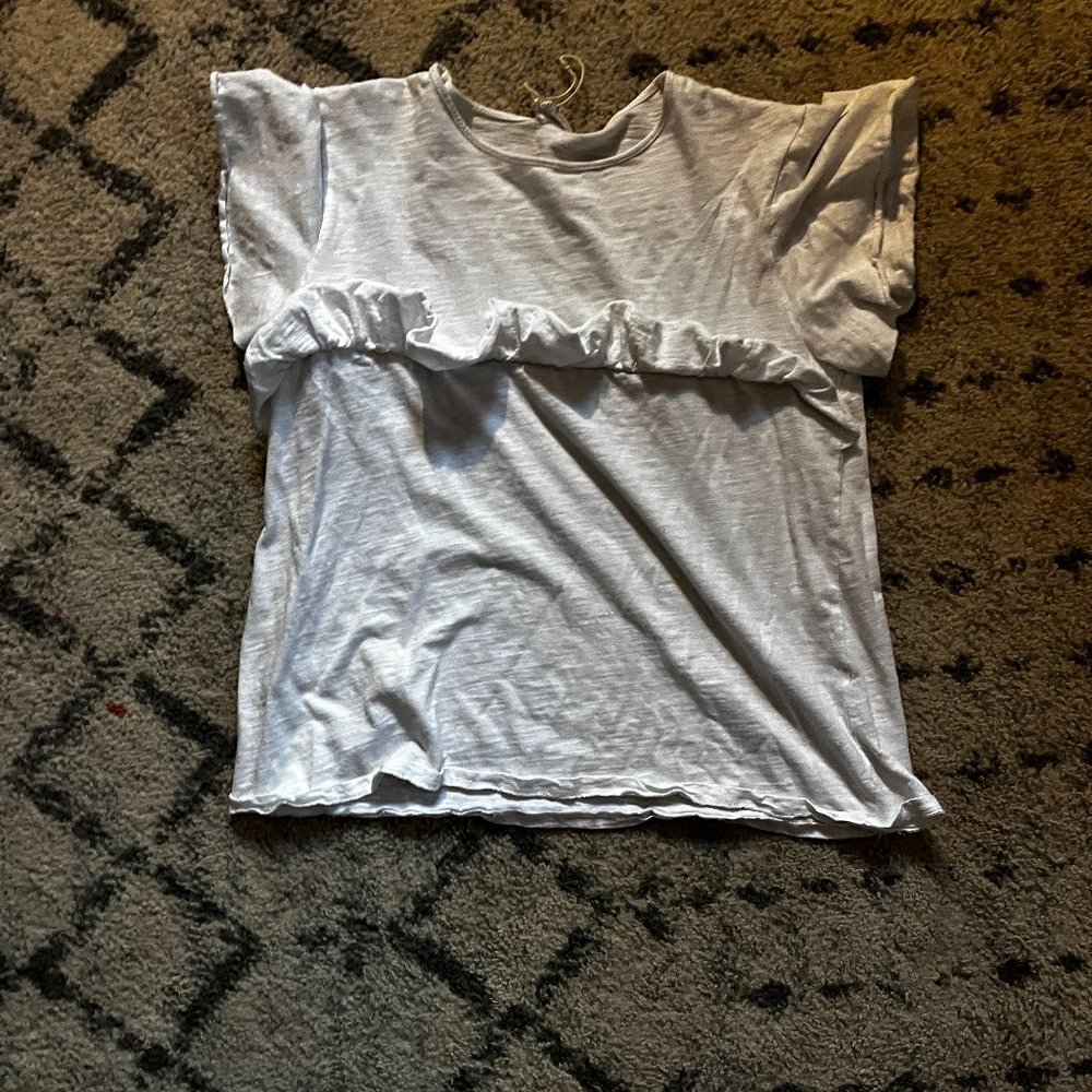 zara ruffle tee